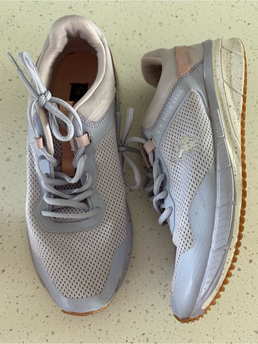 US Polo Assn Shoes Womens 10 Tennis Lavender Mesh Sneakers Lace Up Shoed Purple